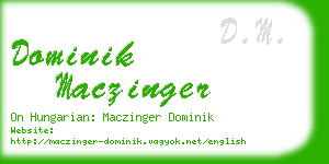 dominik maczinger business card